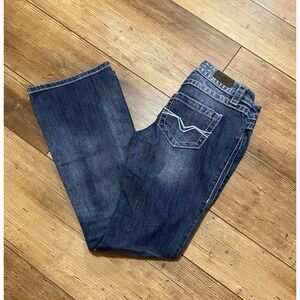 HARLEY DAVIDSON Women's Boot Cut Jeans Sz 0 Medium Wash Low Rise